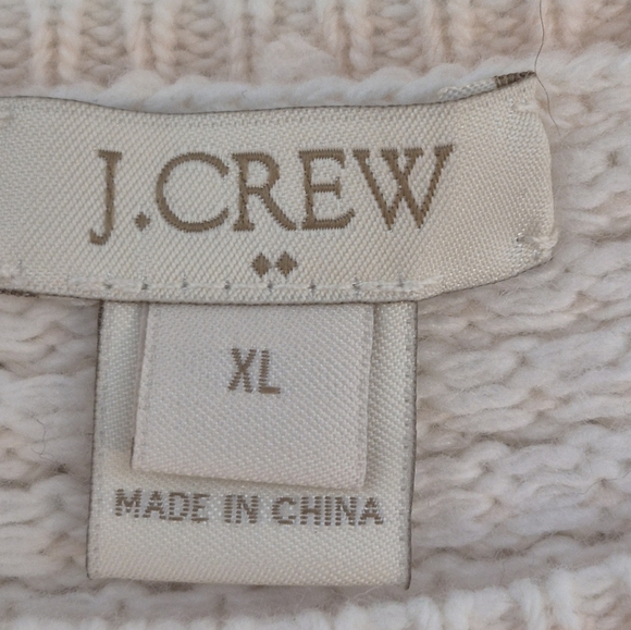 J. Crew Factory Chevron-Stitch Boatneck Sweater in Pink Ivory - Size XL - Picture 9 of 12